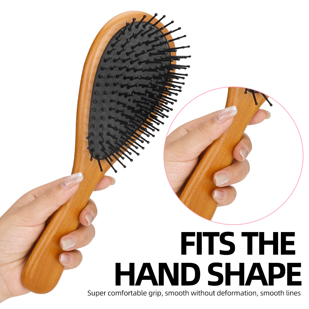 2-1 Durable Wooden Hair Brush