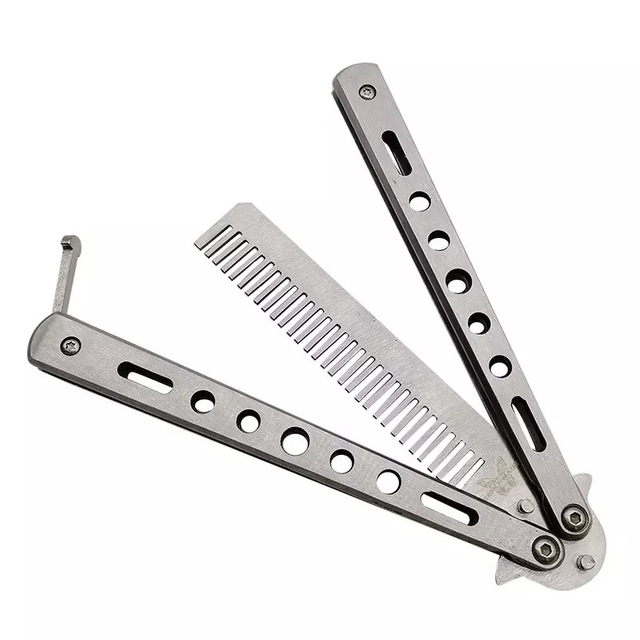 Switchblade Spring Pocket Oil Hair Comb