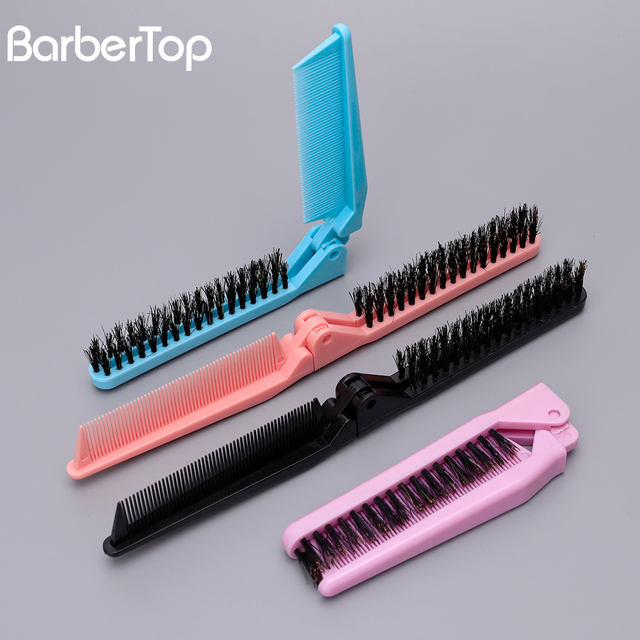 Custom Logo Salon Styling Hair Tooth Massage Travel Folding Brush Comb