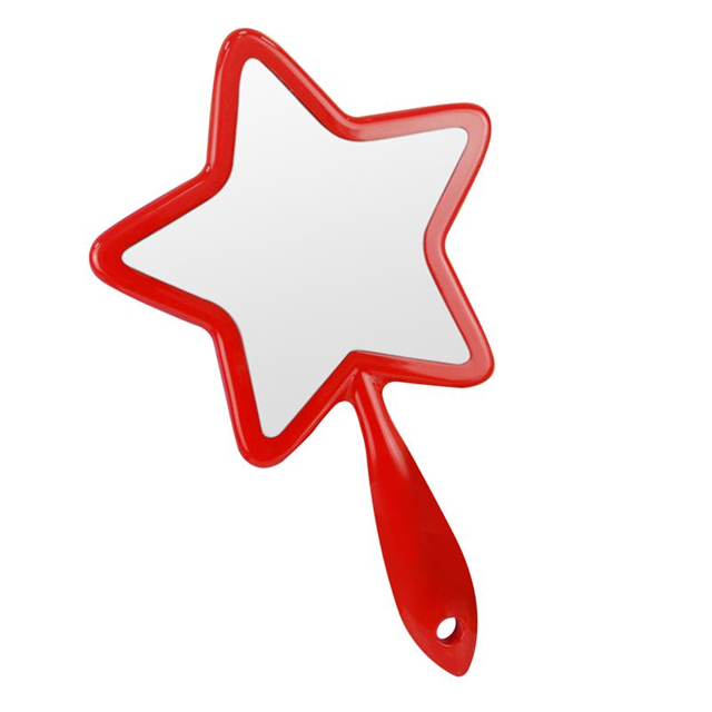 Star Shaped Makeup Mirror, Handheld Mirrors with Handle Vanity Mirror for Dressing Makingup (Random Color)