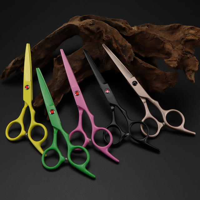 Professional Japan 440c 6 '' Colors Hair Cutting Scissors Haircut Thinning Barber Tools Cut Shears Hairdressing Scissors Set