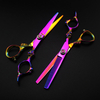 Customize logo Japan steel 6 '' rainbow dragon hair scissors haircut thinning barber hair cutting shears Hairdresser scissors