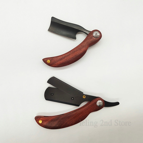 New Blades Shaving Razor MiNi Men's Razor Redwood Handle Barber Hair Cut Razor Portable Change Blade Type Shaving Knife
