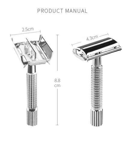 Classic Razor Handle Razor Holder Men 's Shaving Face Razor Blades Machin Safety Stainless Steel for Men Barber Straight