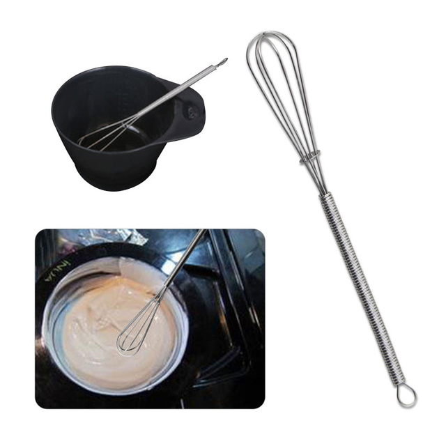 1pcs Stainless Steel Salon Hair Color Dye Mixer Blender Barber Cream Whisk Mixer Stirrer Hair Care Styling Tools DIY DIY Home