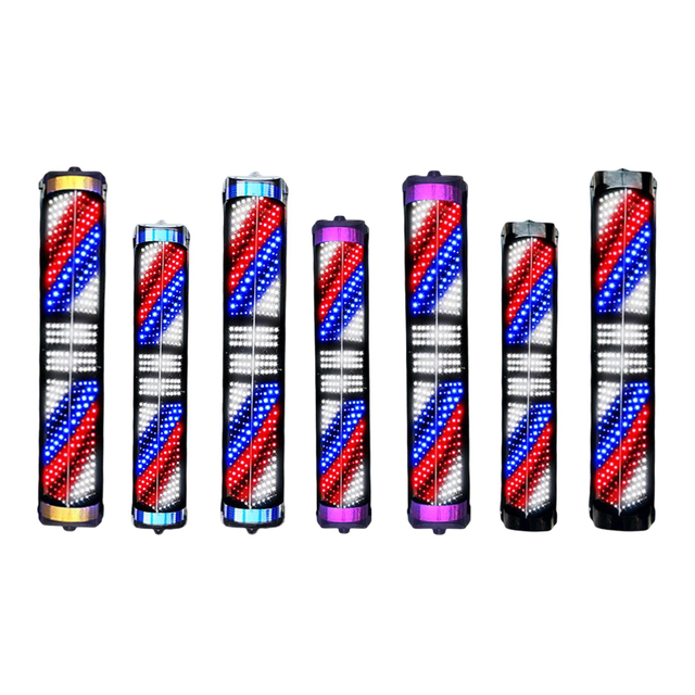 Rotating Barber Pole Light Red Blue White Lights Colorful Rainproof Waterproof Barber Shop for Hair Salon Hairdressing