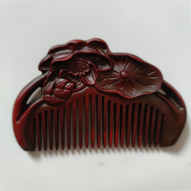 Sandalwood red sandalwood ancient style carving flower and wood comb wooden handicraft gift sandalwood comb
