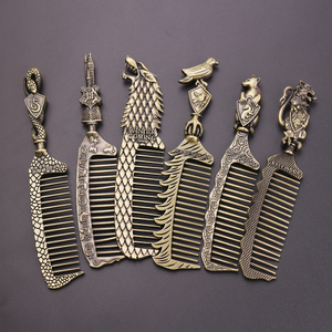 New Retro Magic Comb Badge Shape Comb Metal Comb Girl Gift Vintage Comb Slytherin College Style Comb Factory Direct Sales