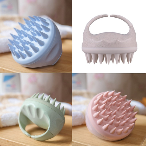 Wheat Straw Silicone Hair Brush Shampoo Brush Scalp Massager Comb Head Body Massage Scrubber
