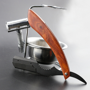 Stainless Steel Straight Razor Straight Edge Wooden Razors Pro Men Folding Shaving Knife Manual Beard Shaver Barber Shaver Tool