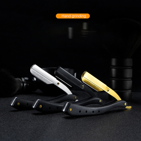 1pcs Manual Wooden Handle Shaving Razor Men's High Quality Professional Barber Hair Cut Razor Change Blade Type Shaving Knife