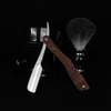 Folding Shaving Knife Shave Beard Cut Wooden Trimmer Manual Shaver Professional Straight Edge Zinc Alloy Sharp Barber Razor 
