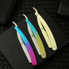 Men Straight Razor Premium Stainless Steel Colorful Barber Shaving Shaver Safe Knife for Face Beard Cutting Folded Manual Razor