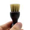New Arrival Customized Your Engraved LOGO Round Wood Beard Brush with Boar Bristle Whiskers Brush with Long Round Handle
