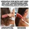 Long Handle Hair Comb Double-Sided Silicone Massage Comb with Large Teeth Gentle Detangling Scalp Massage Brush