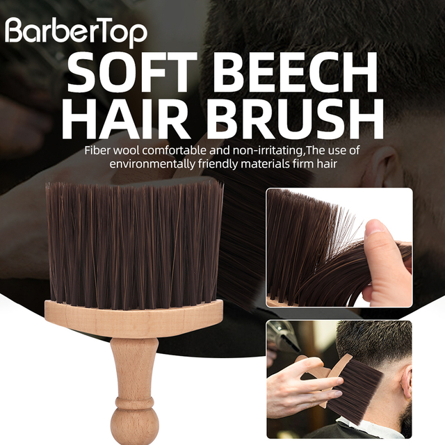 2024 Wholesale Salon Barber Combs Custom Shop Barber Duster Brush Wooden Handle