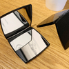 1pc Women Fashion Black Portable Makeup Mirror Smooth Double-Sided Folding Small Square Mirror Fit Travel Make Up Tools