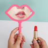 1PC Handheld Makeup Mirror Lip Shape Makeup Vanity Mirror With HandleSalon Compact Mirrors Cosmetic Mirror For Women