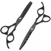 Professional Japan Steel 5.5 6 '' Black Hair Scissors Haircut Scissor Thinning Barber Hair Cutting Shears Hairdresser Scissors