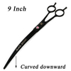 9 Inch Hairdressing Scissors Professional Pet Grooming Curved Downward Scissors Salon Barber Hair Shears for Dogs and Animal