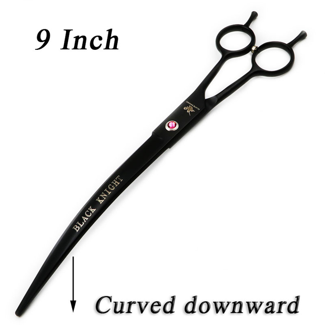 9 Inch Hairdressing Scissors Professional Pet Grooming Curved Downward Scissors Salon Barber Hair Shears for Dogs and Animal