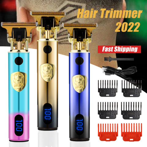 USB Vintage T9 0mm Electric Hair Trimmer For Man Cordless Clippers