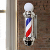 Barber Pole LED Light Rotating Hair Salon Shop Sign Light Waterproof Wall Mount Stripes with Ball for Party Hairdressing Outdoor