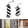 Roting Barber Pole Light with Hanging Rack Werproof Lamp Lighting Salon Sign LED for Outdoor Beauty Salon EU Plug