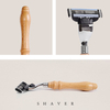 Safety Razor Premium Wet Shaving Classic Manual Shavers Wood handle replaceable head shaver three-layer stainless steel manual