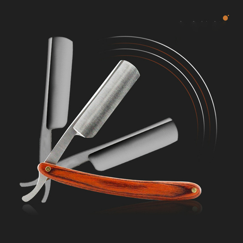 Senior Wood Handle Blade Shaving Razors Professional Barber Shaver Eyebrow Razor Men's Razor