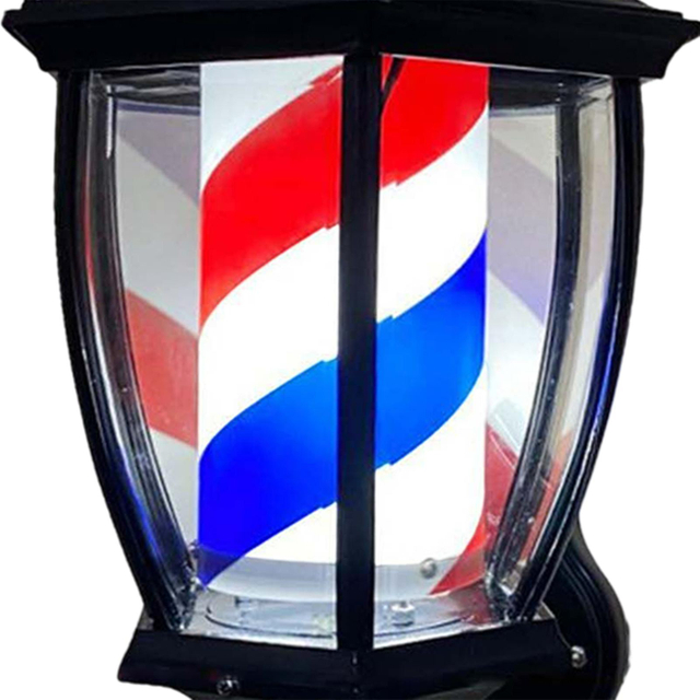 Barber Pole Light Rotating Rainproof Novelty Lighting Neon Signs Hairdressing Hair Salon Open Signs Classic Wall Mount Stripes