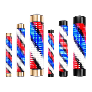 Waterproof Barber Shop Pole Rotating Light Hair Salon Indoor Neon Signs Wall Mounted Lighting Hairdressing Stripes Lights