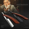 Stainless Steel Straight Razor Straight Edge Wooden Razors Pro Men Folding Shaving Knife Manual Beard Shaver Barber Shaver Tool