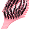 Pink Hollow Elastic Curl Defining Brush Frosted Material Curly Hair Styling Brush Scalp Massage Comb