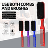 Double-Sided Hairdressing Comb for Broken Hair Sweeping Carving Nylon Bristle Beard Brush for Men