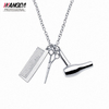 Crystal Metal Barber Shop Hair Dresser Scissors Jewelry Necklace Comb Hair Salon Accessory