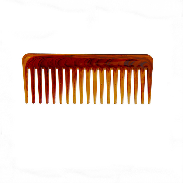 Plastic Wide Tooth Amber Hair Comb