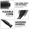 Professional Nylon Hairbrush Hair Salon Round Brush Wood Comb For Curling Styling