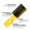 Custom Logo Gold Handle Nylon Bristle Brush Salon Barber Beard Styling Brush for Men