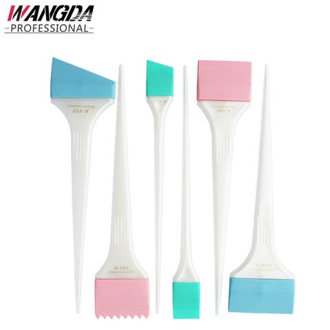 Hairdresser Dye Comb Hairdressing Salon Tool Silicone Hair Dye Color Brush 6 Piece Sets Hair Dye Brush Set