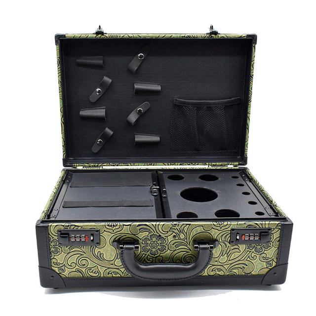 New Professional Make-up Box Small Green Beauty Salon Box Make-up Box Tool Bag Scissors Tool Storage Suitcase for Hairdresser Ba