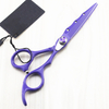 Professional Japan 440c 6 '' Purple Hair Cutting Scissors Haircut Thinning Barber Makas Haircutting Shears Hairdresser Scissors