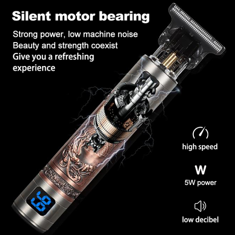 USB Vintage T9 0mm Electric Hair Trimmer For Man Cordless Clippers Professional Beard Hair Cutting Machine Barber Rechargeable