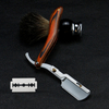 Senior Wood Handle Blade Shaving Razors Professional Barber Shaver Eyebrow Razor Men's Replaceable Blade Razor Hair Knife Gift