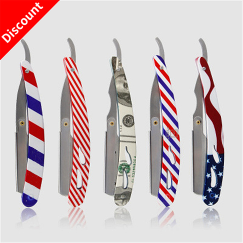 Colourful Professional Manual Shaver Straight Edge Stainless Steel Sharp Barber Razor Folding Shaving Beard Cutter Wholesale