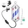28cm Barber Shop Pole Rotating Lighting Red White Blue Stripe Rotating Light Stripes Sign Hair Wall Hanging LED Downlights