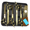7.5 Inch Pet Scissors Kit,Straight Cut And Thinning And Curved Scissor And Fish Bone Shears Dog Grooming Set