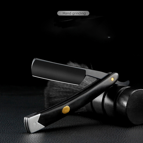 Manual Black Tan Wood Handle Shaving Razor Men's Razor High Quality Professional Barber Hair Cut Razor