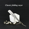 Stainless Steel Folding Shave Knife Handle Beard Straight Razor Hair Dressing Tool Manual Shaving Razor Men Gift