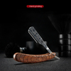 Gold Sandal Wood Handle Stainless Steel Folding Razor Hair Salon Hairdressing Shaving Hairdressing Knife Holder Gift Shaver